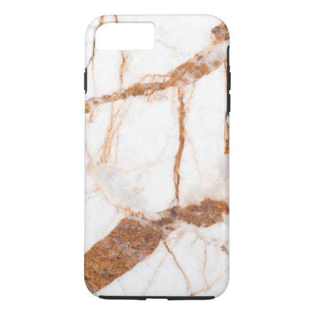 Coques Case-Mate iPhone Texture de Marbre blanc simple personnalisée (Dos)