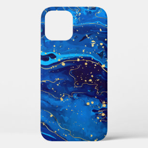 Case-Mate iPhone Case Texture de marbre bleu or luxueux