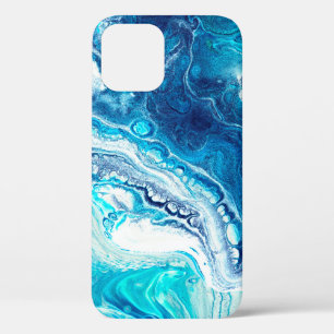 Case-Mate iPhone Case Texture de marbre liquide bleu