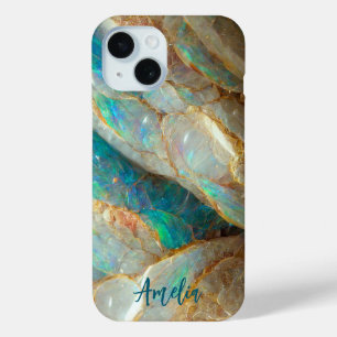 Coque Pour iPhone 15 Texture de pierre d'opale australienne Luxe Person