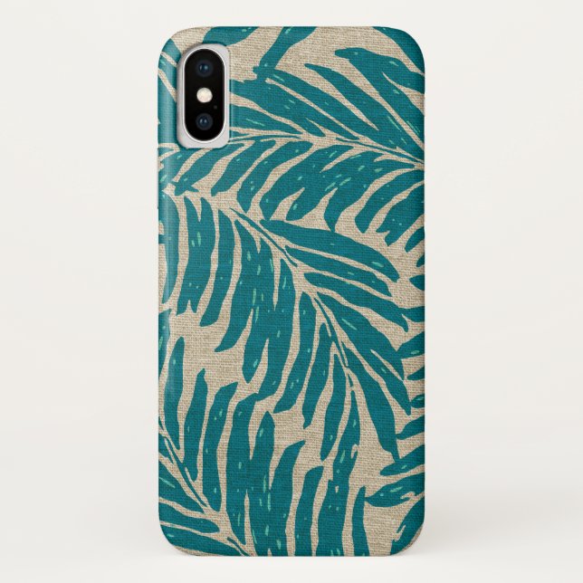 Coques Case-Mate iPhone Texture de toile hawaïenne de paumes de Kahanu (Dos)