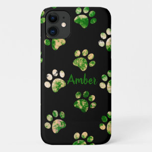 Case-Mate iPhone Case Texture Empreinte de Patte Noir Vert Personnalisé
