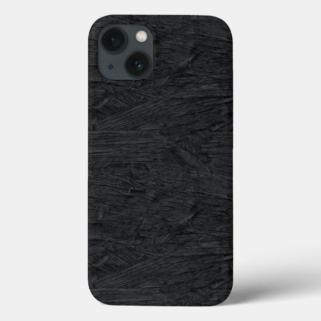 Coques Case-Mate iPhone Texture en bois brûlée par noir frais (Verso)