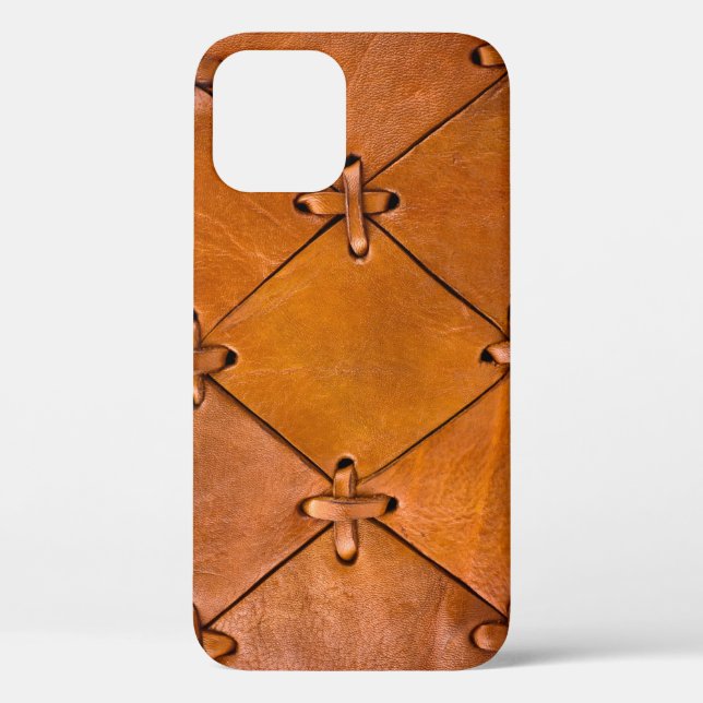 Coques Case-Mate iPhone Texture en cuir, détails de selvage naturel. (Verso)