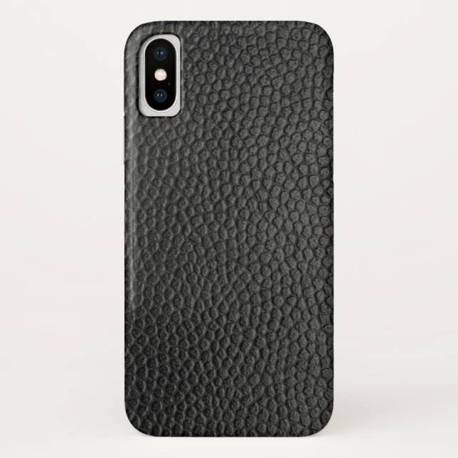 Coques Case-Mate iPhone Texture en cuir noir (Dos)