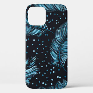 Case-Mate iPhone Case Texture en plumes foncées sans couture, vintage ab