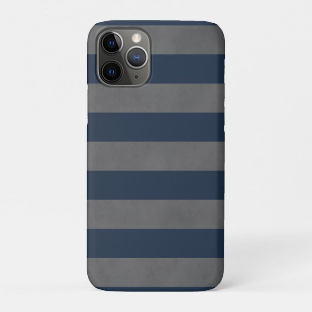 Coques Case-Mate iPhone Texture gris bleu rayé simple et viril (Dos)