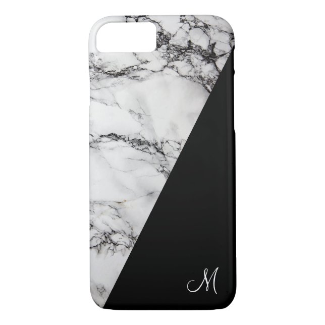 Coques Case-Mate iPhone Texture Gris Léger Et Marbre Noir Pierre (Dos)