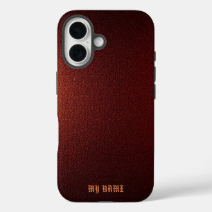Coques iPhone 16 Texture métallique rouge profonde