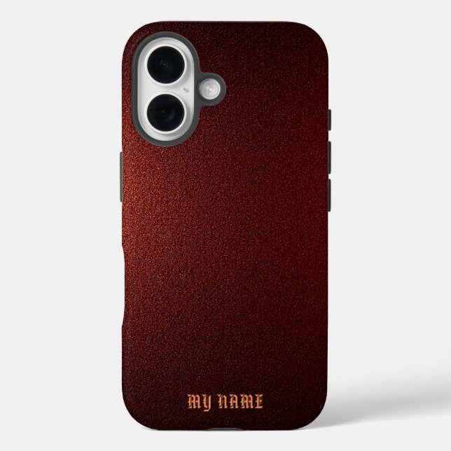 Coques Case-Mate iPhone Texture métallique rouge profonde (Verso)
