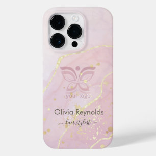 Coque Pour iPhone 14 Pro Texture minimaliste moderne en marbre superposé Or