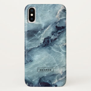 Case-Mate iPhone Case Texture moderne bleu-gris tendance en faux marbre