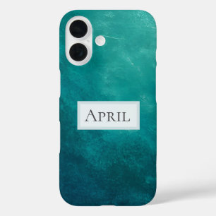 Coques iPhone 16 Texture Ombré Turquoise Foncé