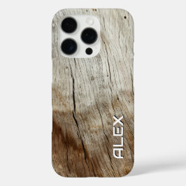 Coques iPhone 16 Pro Texture patinée de bois flotté - Rustique côtier