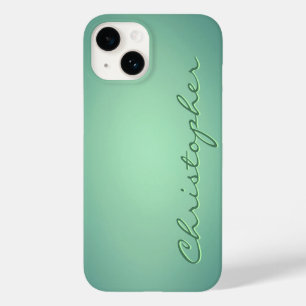 Coque Pour iPhone 14 Texture radiale vert clair personnalisée