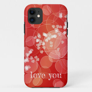 Coque iPhone 11 Texture rouge de gradient de style de Bokeh
