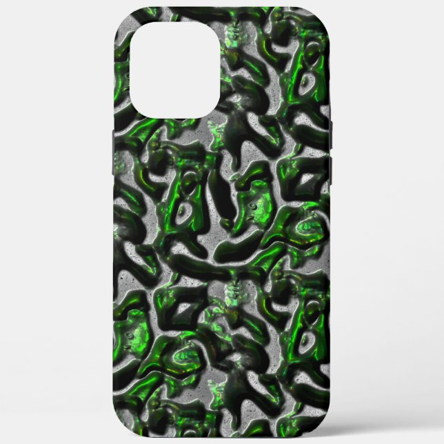 Coques Case-Mate iPhone Texture verte de chaux attrayante gravée en gris (Verso)