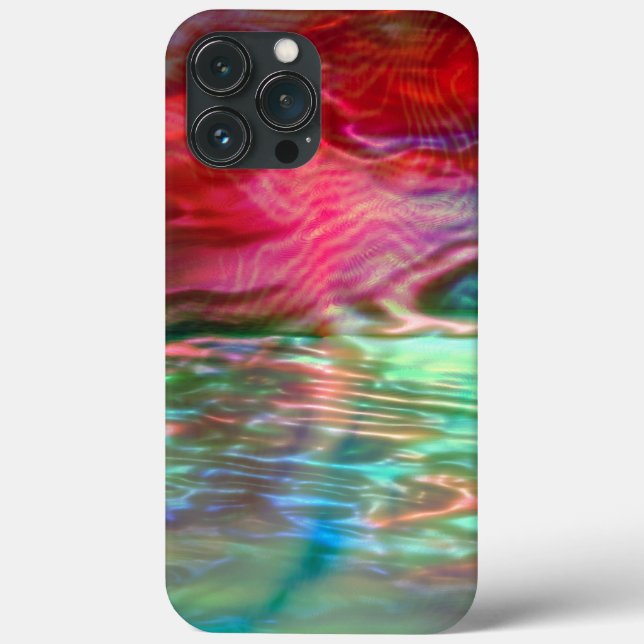 Coques Case-Mate iPhone Texture virtuelle rose et verte nacrée (Verso)