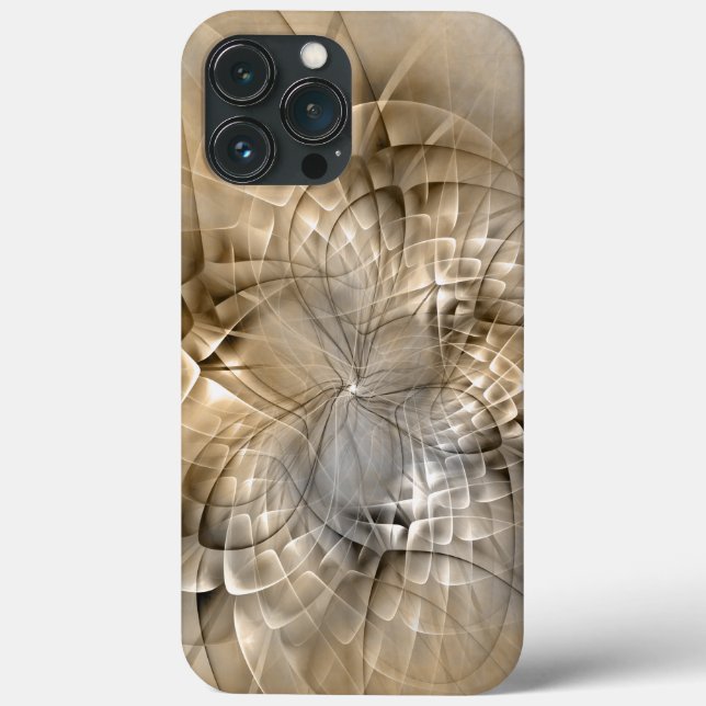 Coques Case-Mate iPhone Textures d'art fractal abstrait de tons de terre (Verso)