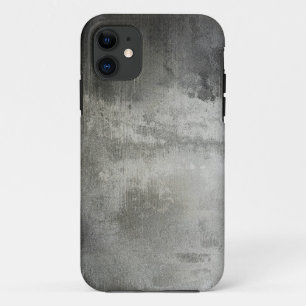 Coque iPhone 11 texturisé noir et blanc grunge abstrait d'art