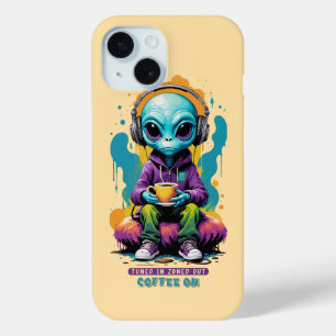 Coque Pour iPhone 15 Thé dans Zoned out Café On Belle Art Alien