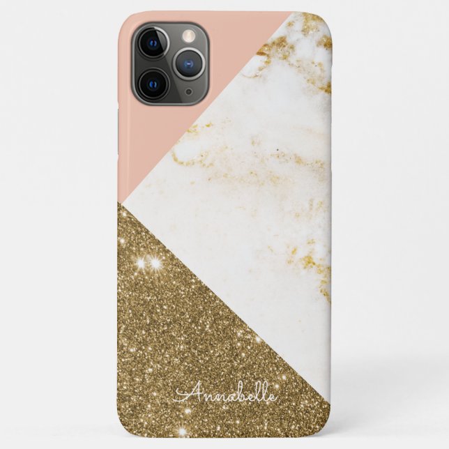 Coques Case-Mate iPhone Thème de marbre rose et or (Dos)