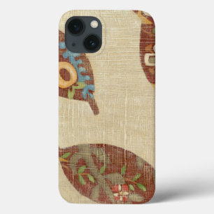 Coques Pour iPhone Three Leaves on Linen Texture Background