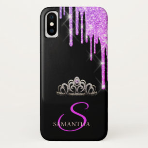 Case-Mate iPhone Case Tiara Élégant Gouttes de Paillettes Violettes