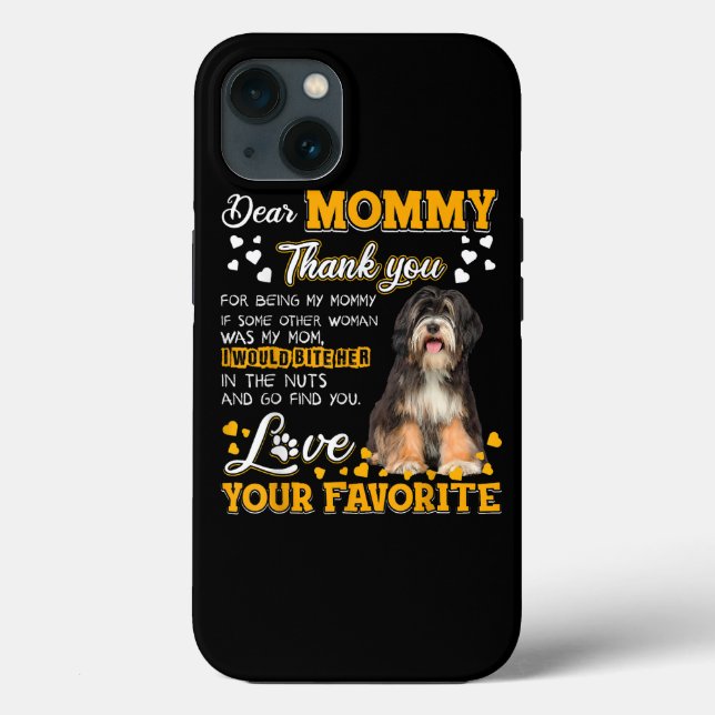 Coques Case-Mate iPhone Tibétain Terrier Cher Maman Merci D'Être Mon (Verso)