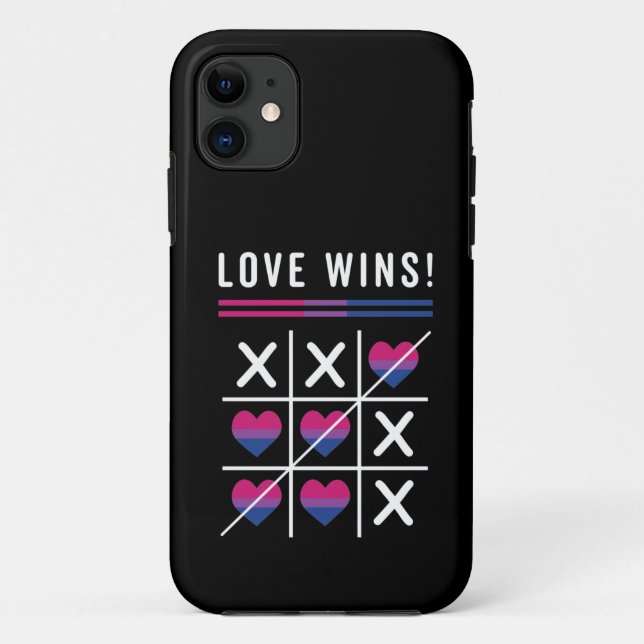 Coques Case-Mate iPhone Tic Tac Toe Loe Remporte La Fierté Bisexuelle LGBT (Dos)
