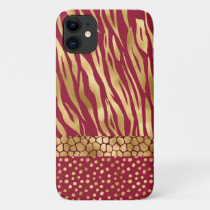 Case-Mate iPhone Case Tiger Chic Bourgogne Gold Chic élégant