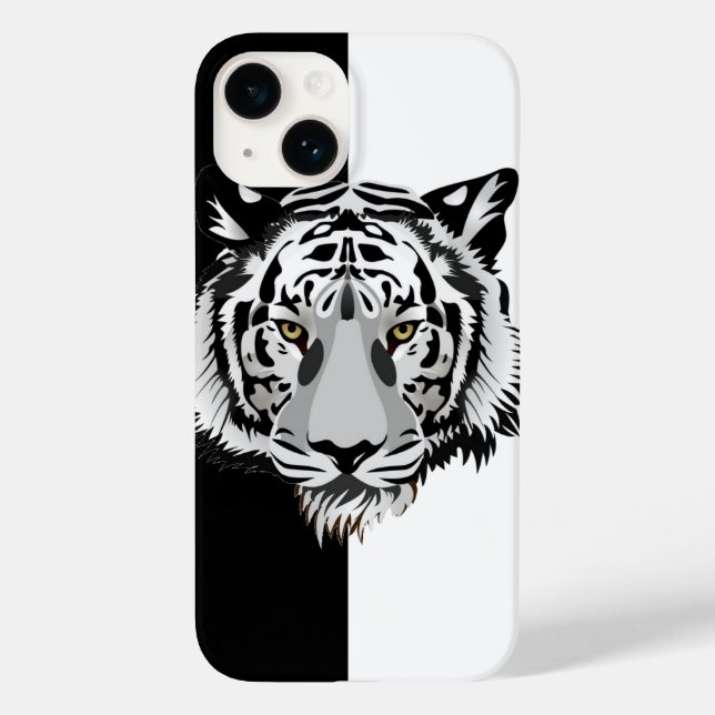 Coques Case-Mate iPhone Tiger noir blanc (Verso)