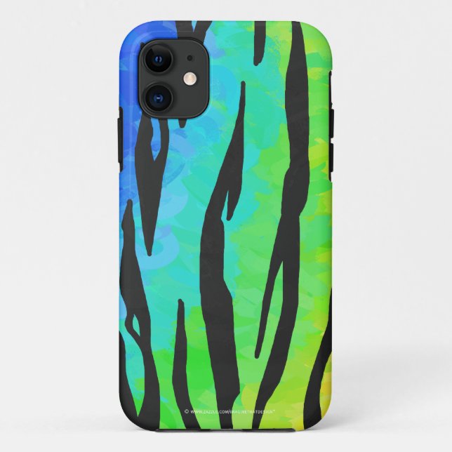 Coques Case-Mate iPhone Tiger noir et arc-en-ciel (Dos)