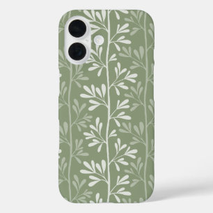Coques iPhone 16 Tiges de jardin Zen Minimal Botanique Vert