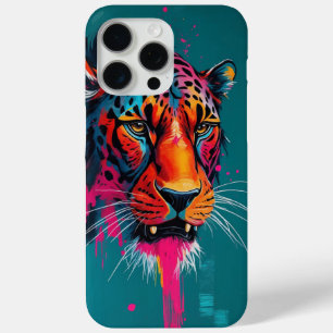 Coque iPhone 15 Pro Max Tigre Abstrait Gras Imprimer Coloré Moderne