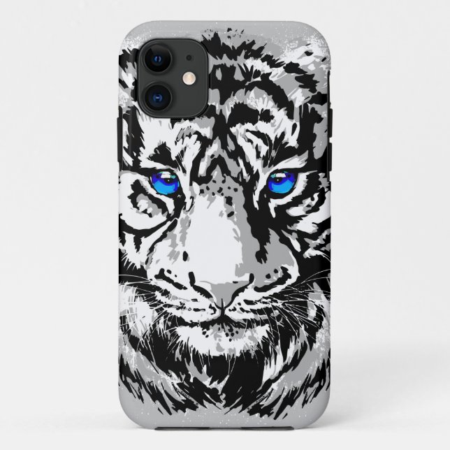 Coques Case-Mate iPhone Tigre blanc de Sibérie - Tiger bleu (Dos)