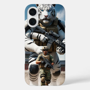 Coques iPhone 16 tigre blanc géant opérateur des forces spéciales