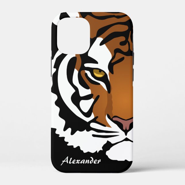 Coques Case-Mate iPhone Tigre, chat sauvage sur noir (Verso)