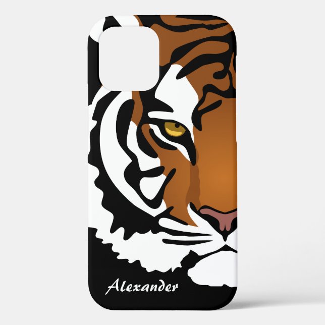 Coques Case-Mate iPhone Tigre, chat sauvage sur noir (Verso)