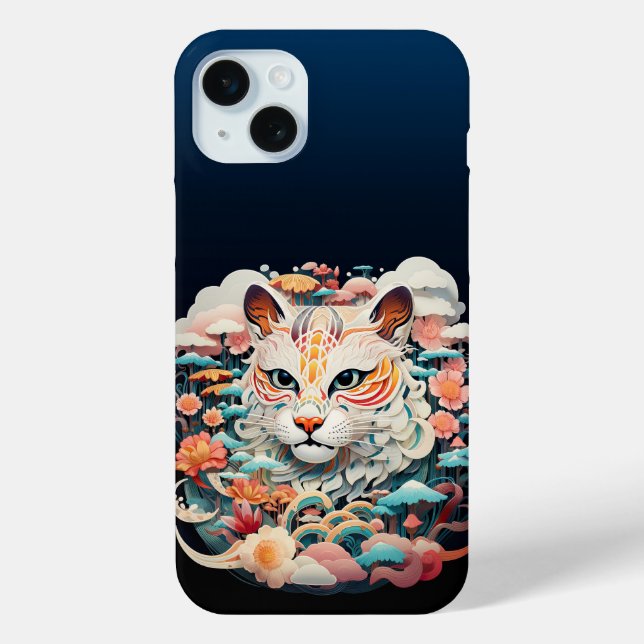 Coques Case-Mate iPhone Tigre mou avec fleurs Papier coupé (Verso)