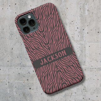 Coques iPhone 16 Tigre Pattern Red and Gray