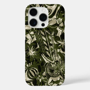 Coques iPhone 16 Pro Tiki Trader Hawaiian Olive and Khaki