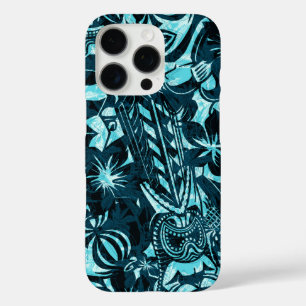 Coques iPhone 16 Pro Tiki Trader Turquoise hawaïen