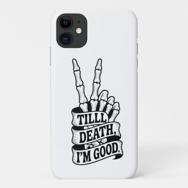 Coques Case-Mate iPhone Till Death Peace Hand Skeleton  (Dos)