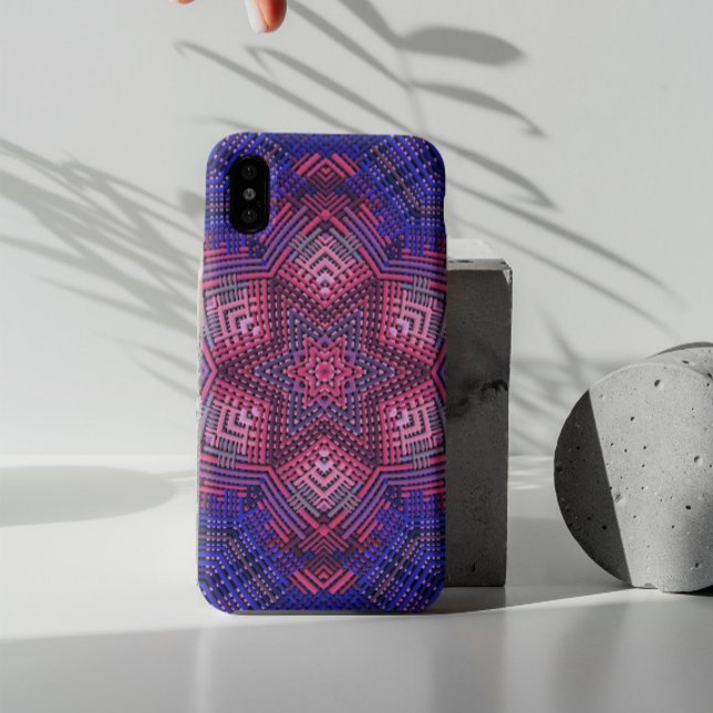Coques Case-Mate iPhone Tisser Mandala rose et bleu (Créateur téléchargé)