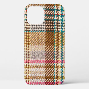 Case-Mate iPhone Case Tissu à damiers Brown, laine écossaise.