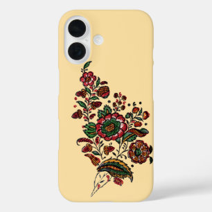 Coques iPhone 16 Tissu de chintz en coton indien vintage