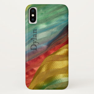 Case-Mate iPhone Case Tissu de soie multicolore Photo avec nom