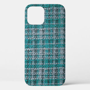 Case-Mate iPhone Case Tissu écossais turquoise, arrière - plan texturé.