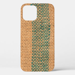Case-Mate iPhone Case Tissu naturel couleur marron texturé et noir